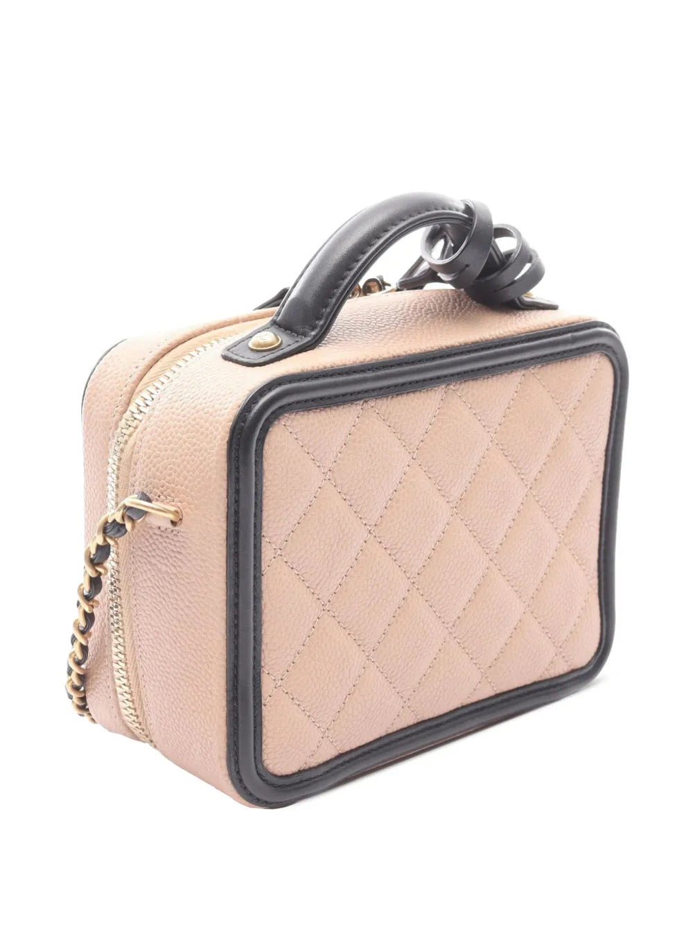 Pre-OwnedCHANEL Pre-Owned2018-2019 Small Caviar CC Filigree Vanity Case satchel