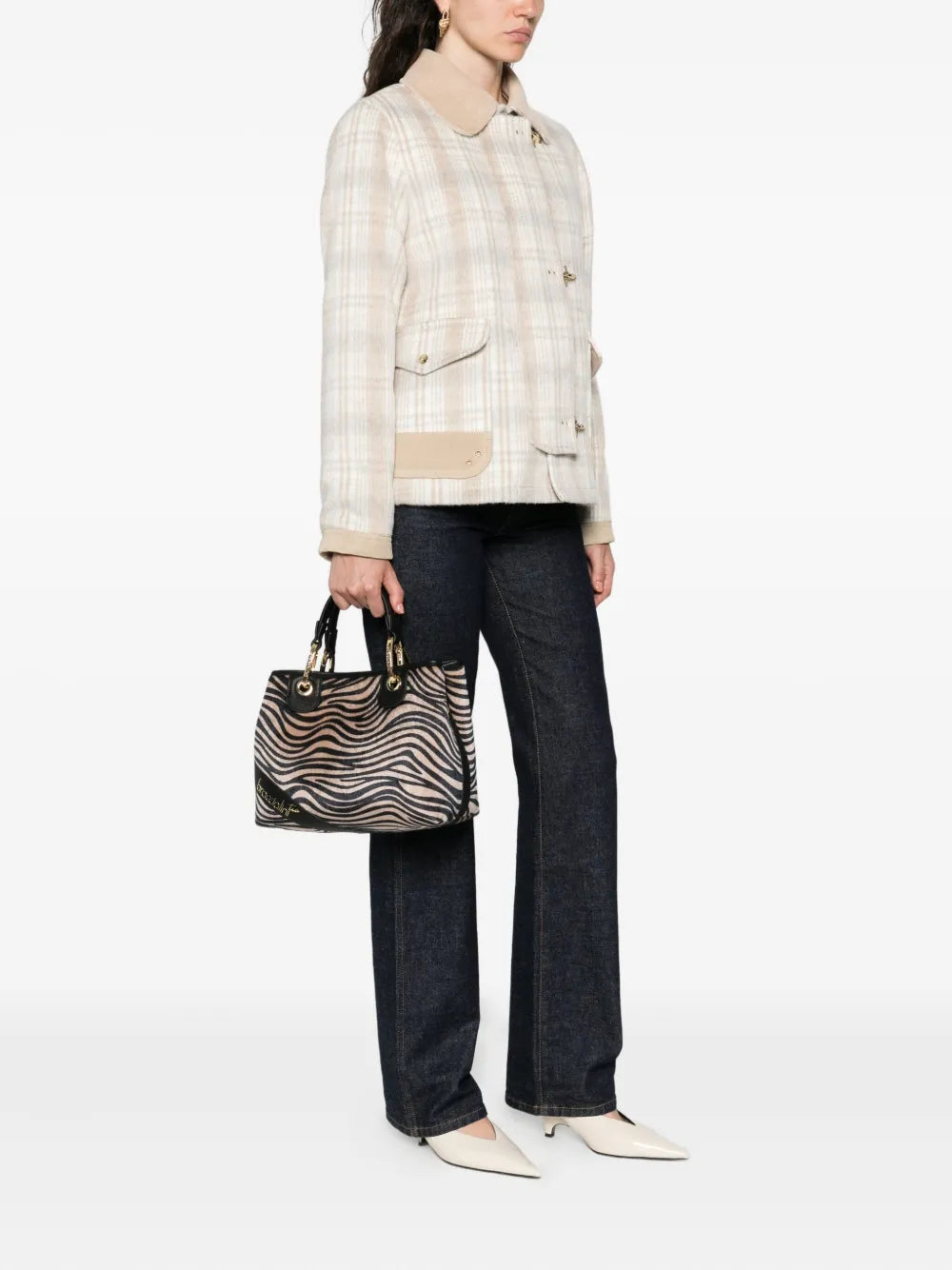 Braccialinizebra-print tote bag