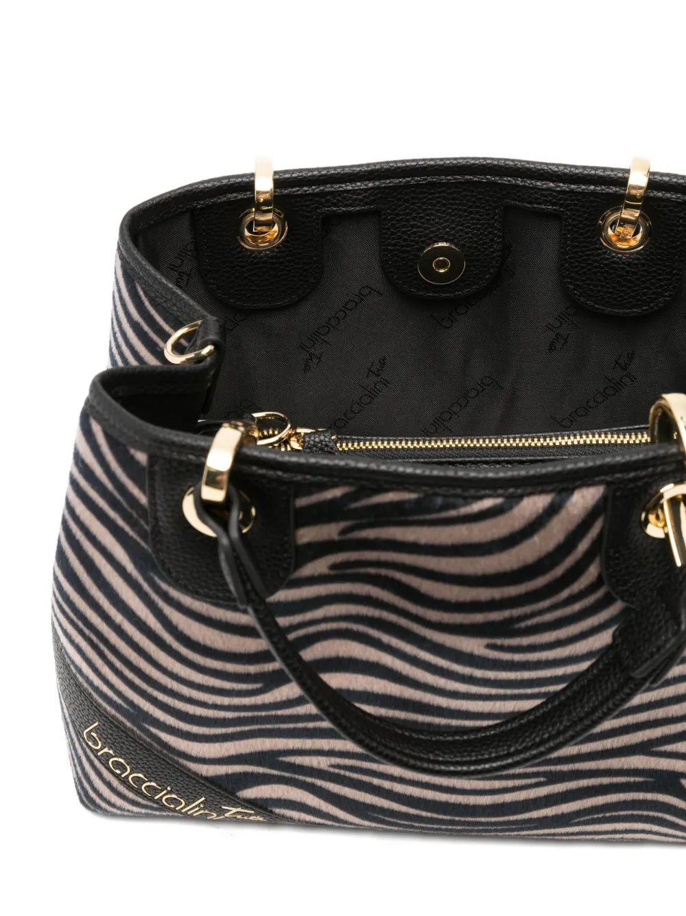Braccialinizebra-print tote bag
