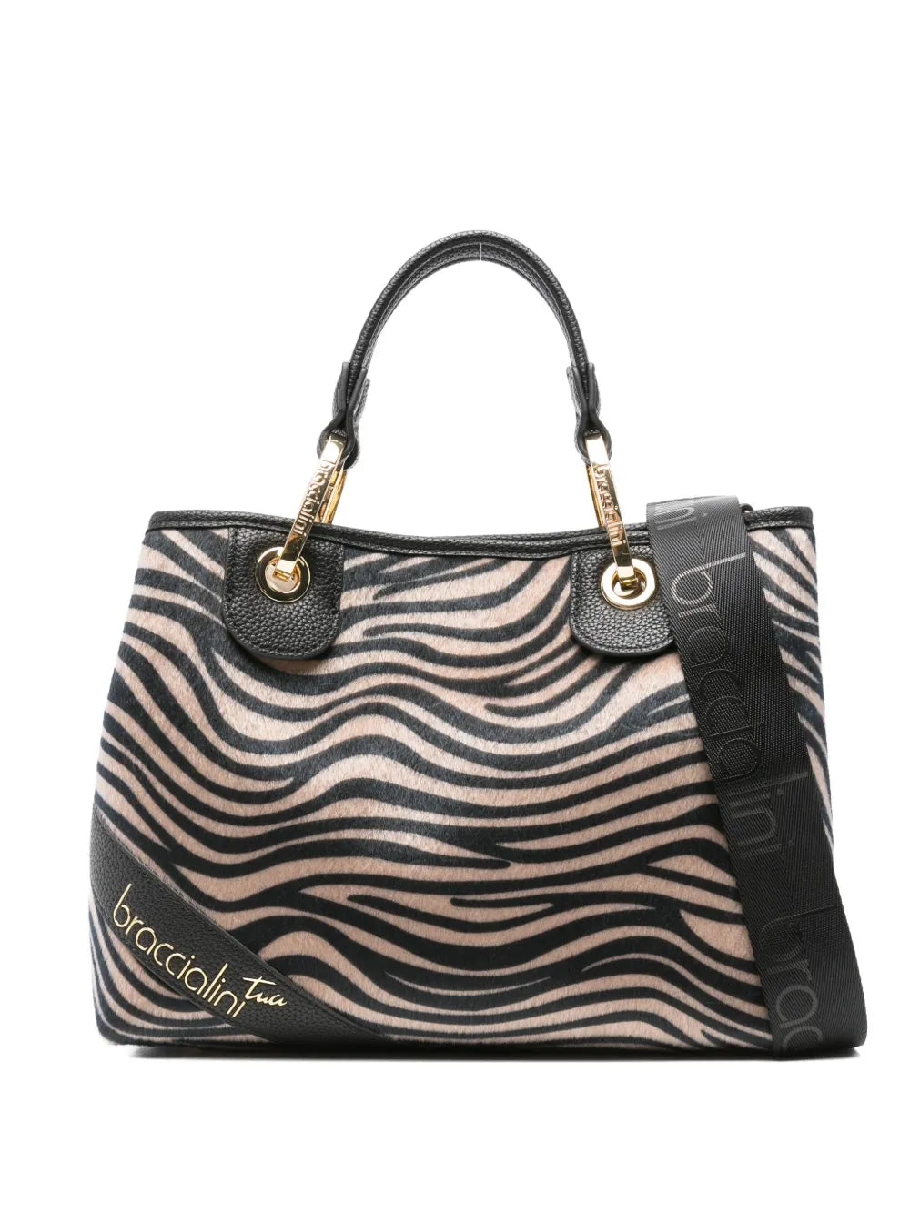 Braccialinizebra-print tote bag