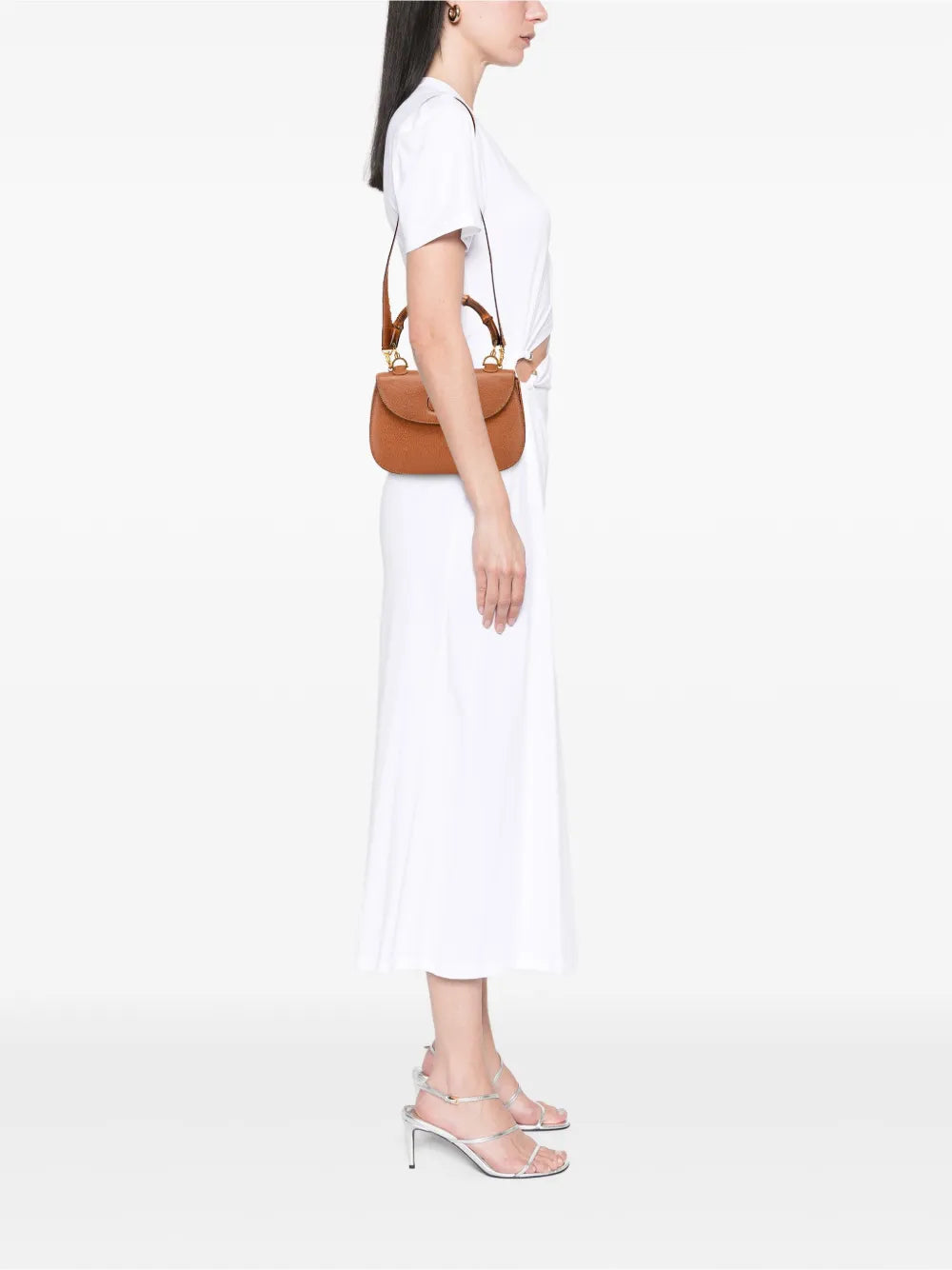 Pre-OwnedGucci Pre-Owned20th Century Grained Calfskin Bamboo Night satchel