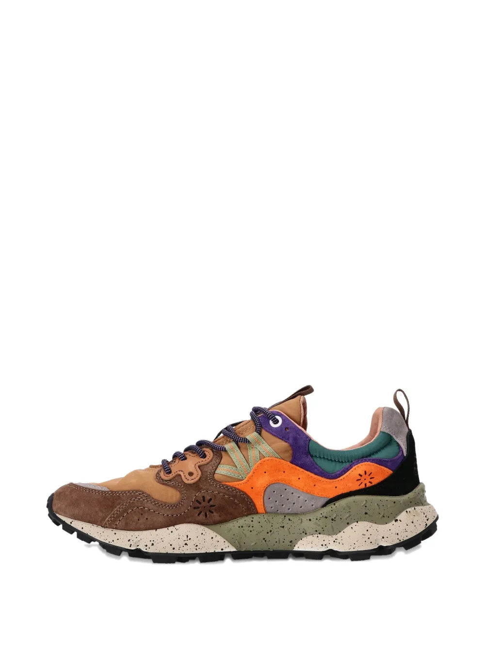 Flower Mountain Panelled-Design Leather Sneakers