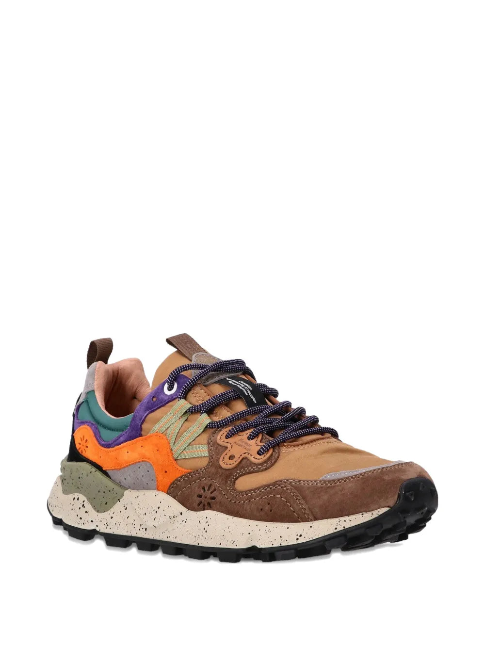 Flower Mountain Panelled-Design Leather Sneakers