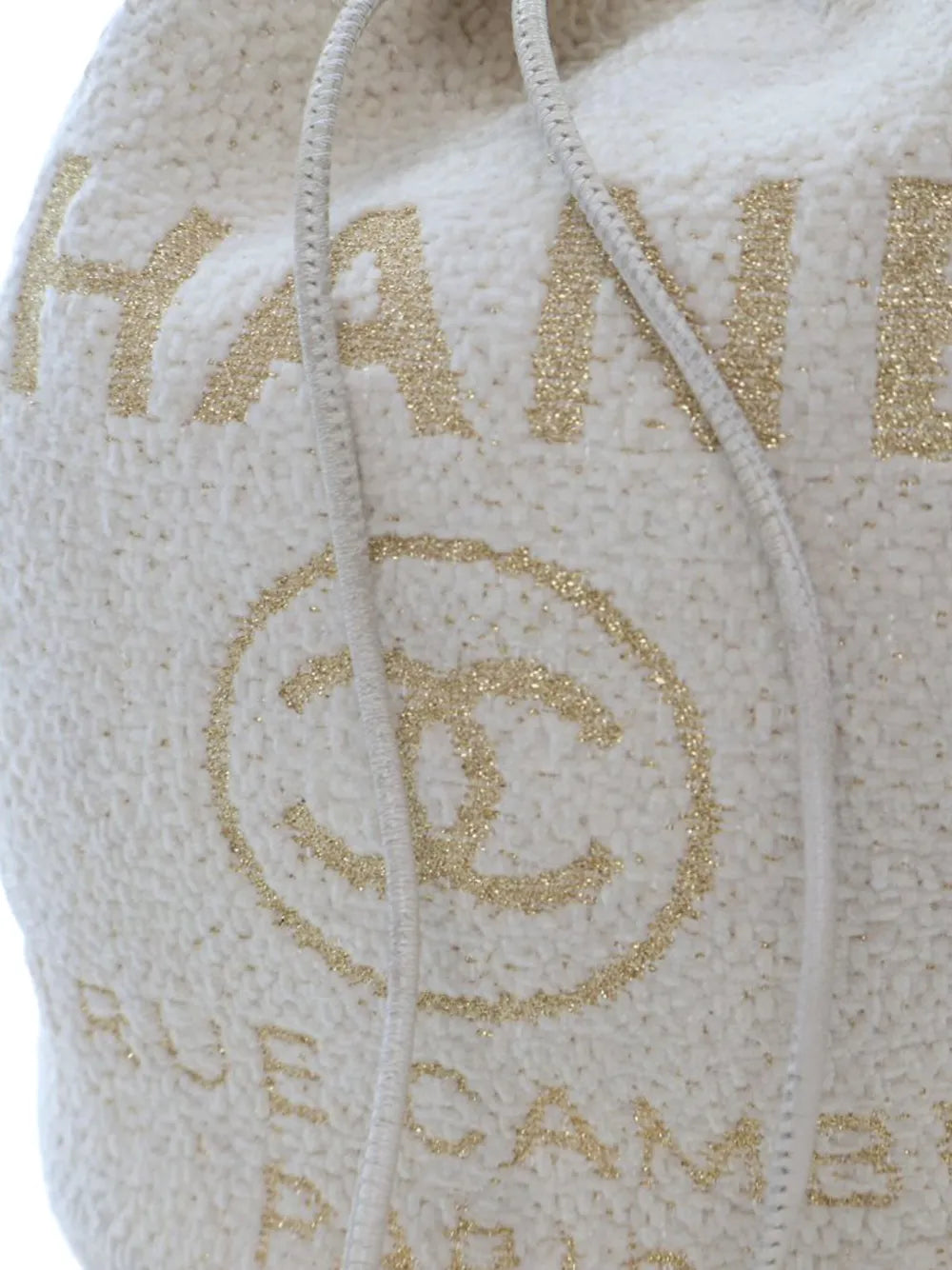Pre-OwnedCHANEL Pre-Owned2019 Small Tweed Deauville Drawstring bucket bag