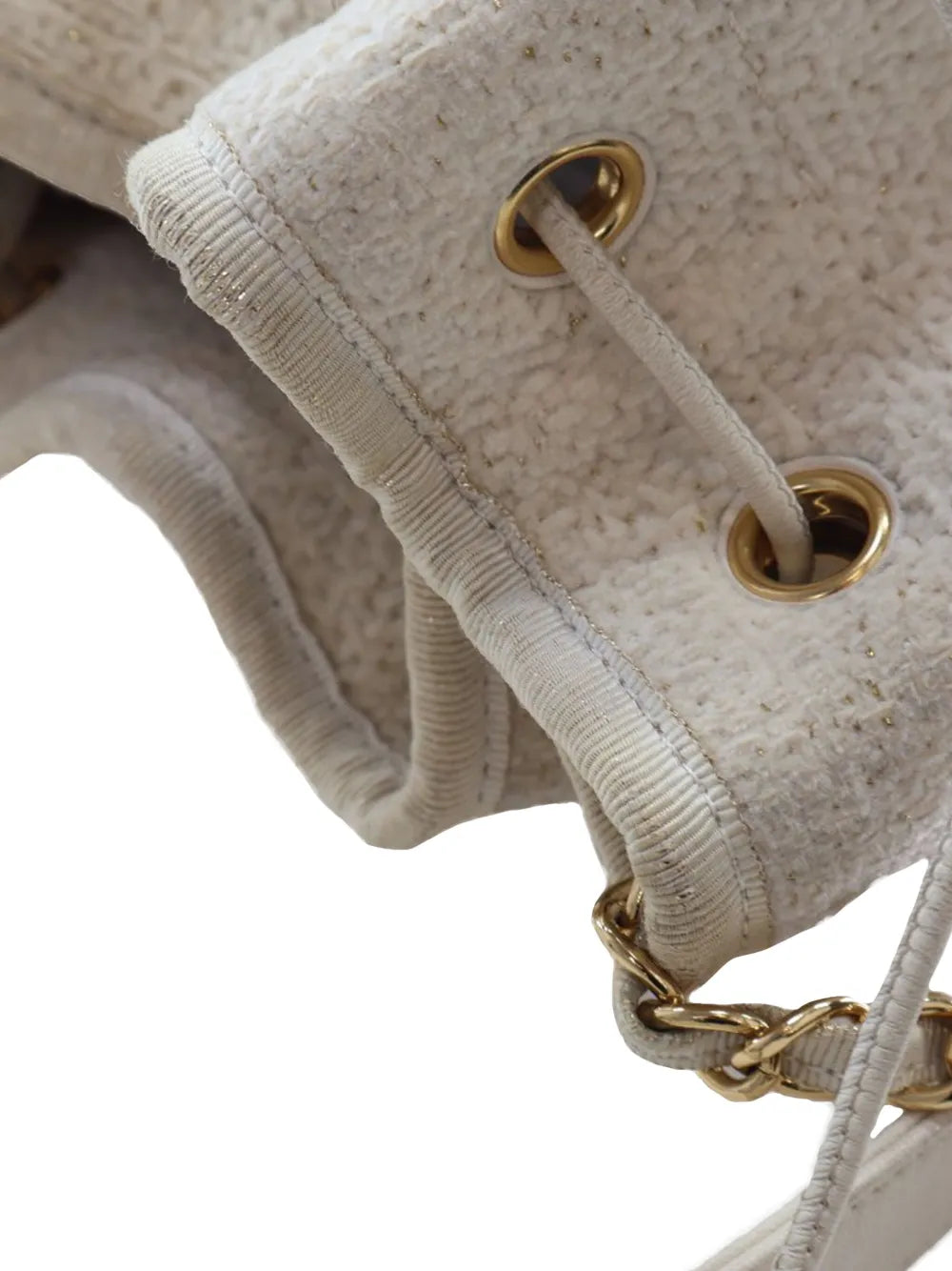 Pre-OwnedCHANEL Pre-Owned2019 Small Tweed Deauville Drawstring bucket bag