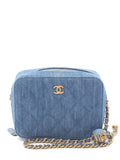 Pre-OwnedCHANEL Pre-Owned2021 Quilted Denim Pearl Crush Camera Bag crossbody bag