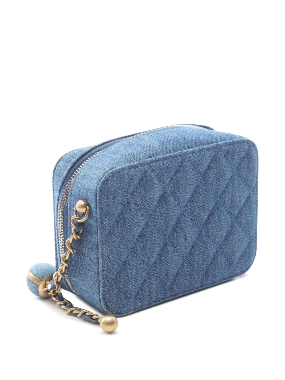 Pre-OwnedCHANEL Pre-Owned2021 Quilted Denim Pearl Crush Camera Bag crossbody bag