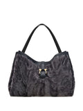 New SeasonFerragamolarge fur-embellished top-handle tote bag