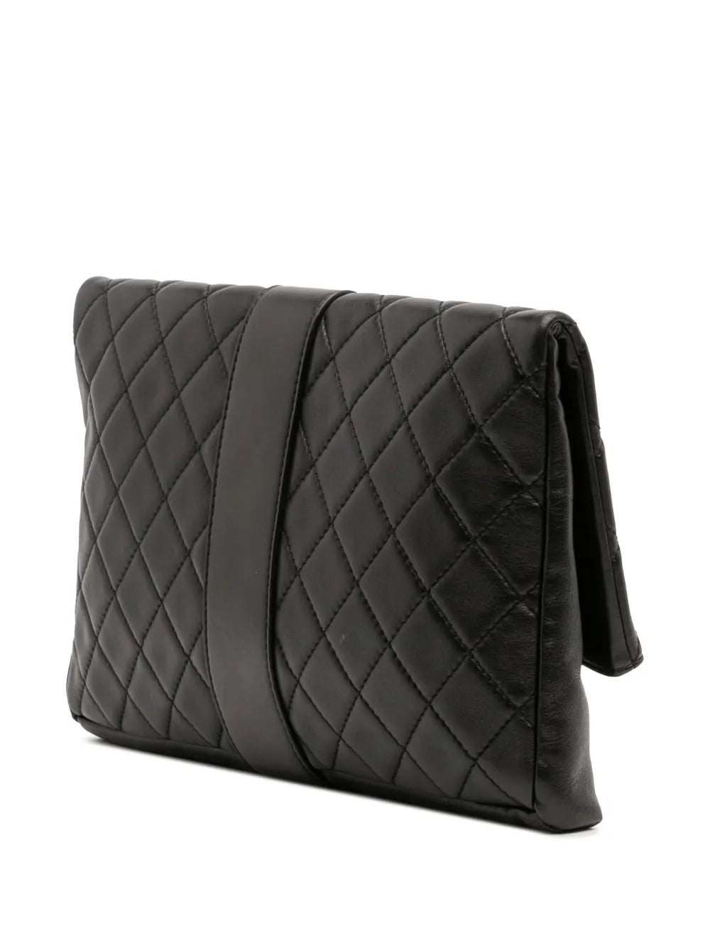 Pre-OwnedCHANEL Pre-Owned2017-2018 CC Quilted Lambskin Grip clutch bag