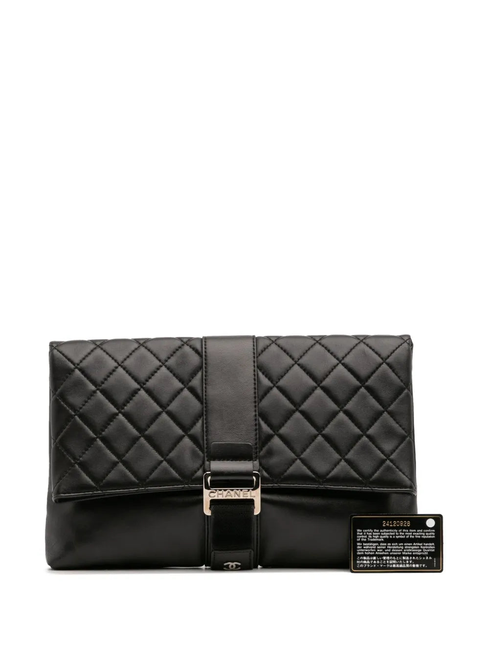 Pre-OwnedCHANEL Pre-Owned2017-2018 CC Quilted Lambskin Grip clutch bag