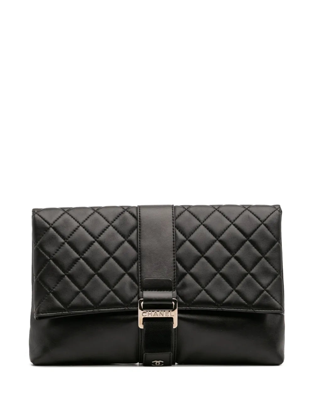 Pre-OwnedCHANEL Pre-Owned2017-2018 CC Quilted Lambskin Grip clutch bag