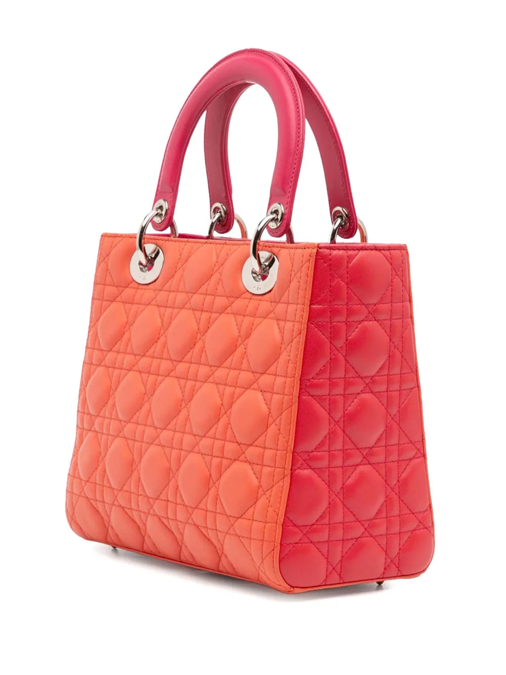 Pre-OwnedChristian Dior Pre-Owned2013 Medium Bicolor Lambskin Cannage Lady Dior satchel