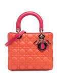 Pre-OwnedChristian Dior Pre-Owned2013 Medium Bicolor Lambskin Cannage Lady Dior satchel