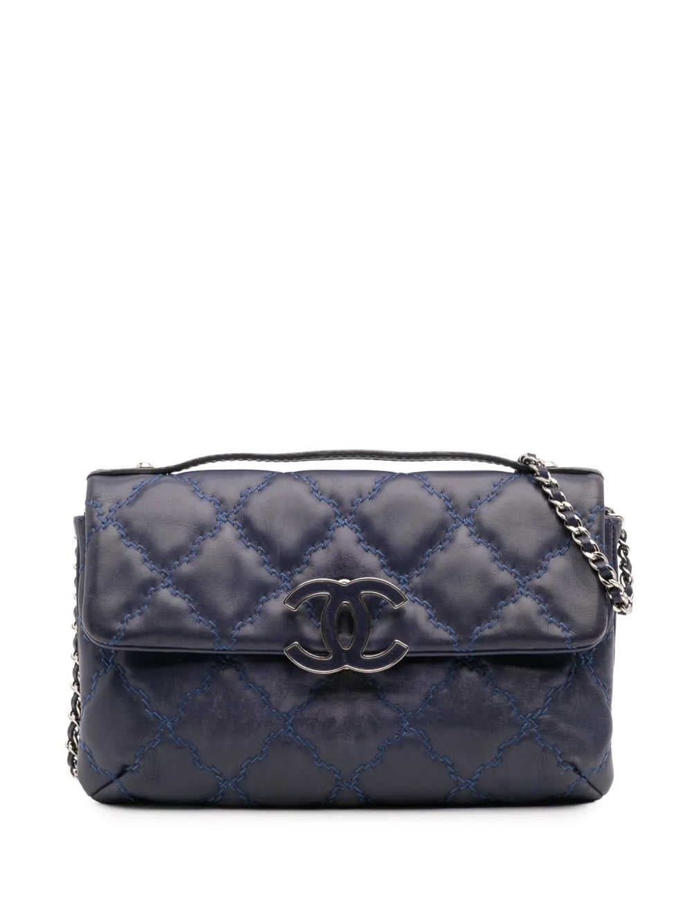 Pre-OwnedCHANEL Pre-Owned2012-2013 Mini Double Stitch Hamptons Flap satchel