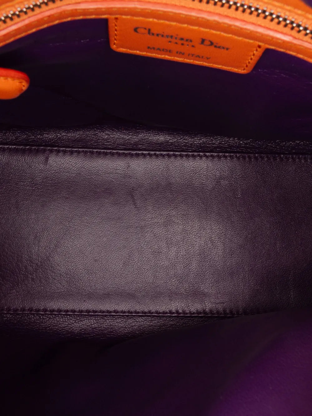 Pre-OwnedChristian Dior Pre-Owned2011 Medium Tricolor Lambskin Cannage Lady Dior satchel