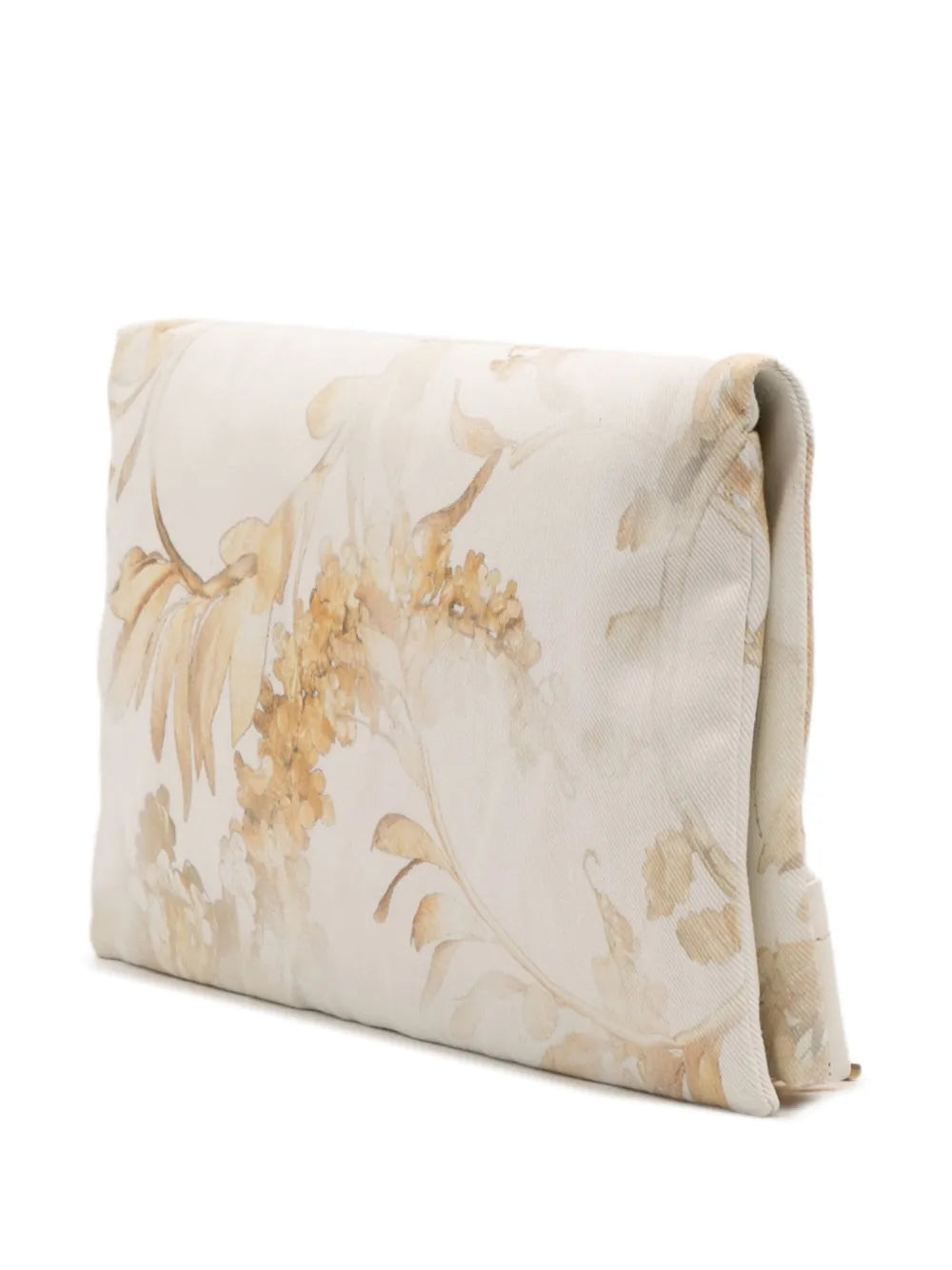 Pre-OwnedCHANEL Pre-Owned2018 XL Printed Canvas and Striped Lambskin Foldover clutch bag