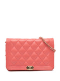 Pre-OwnedCHANEL Pre-Owned2018 Lambskin Boy Wallet On Chain crossbody bag