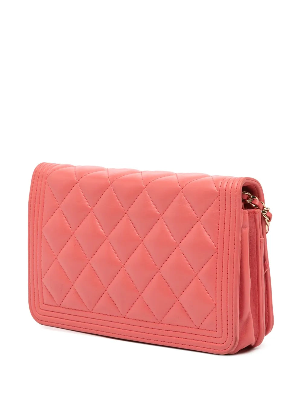 Pre-OwnedCHANEL Pre-Owned2018 Lambskin Boy Wallet On Chain crossbody bag
