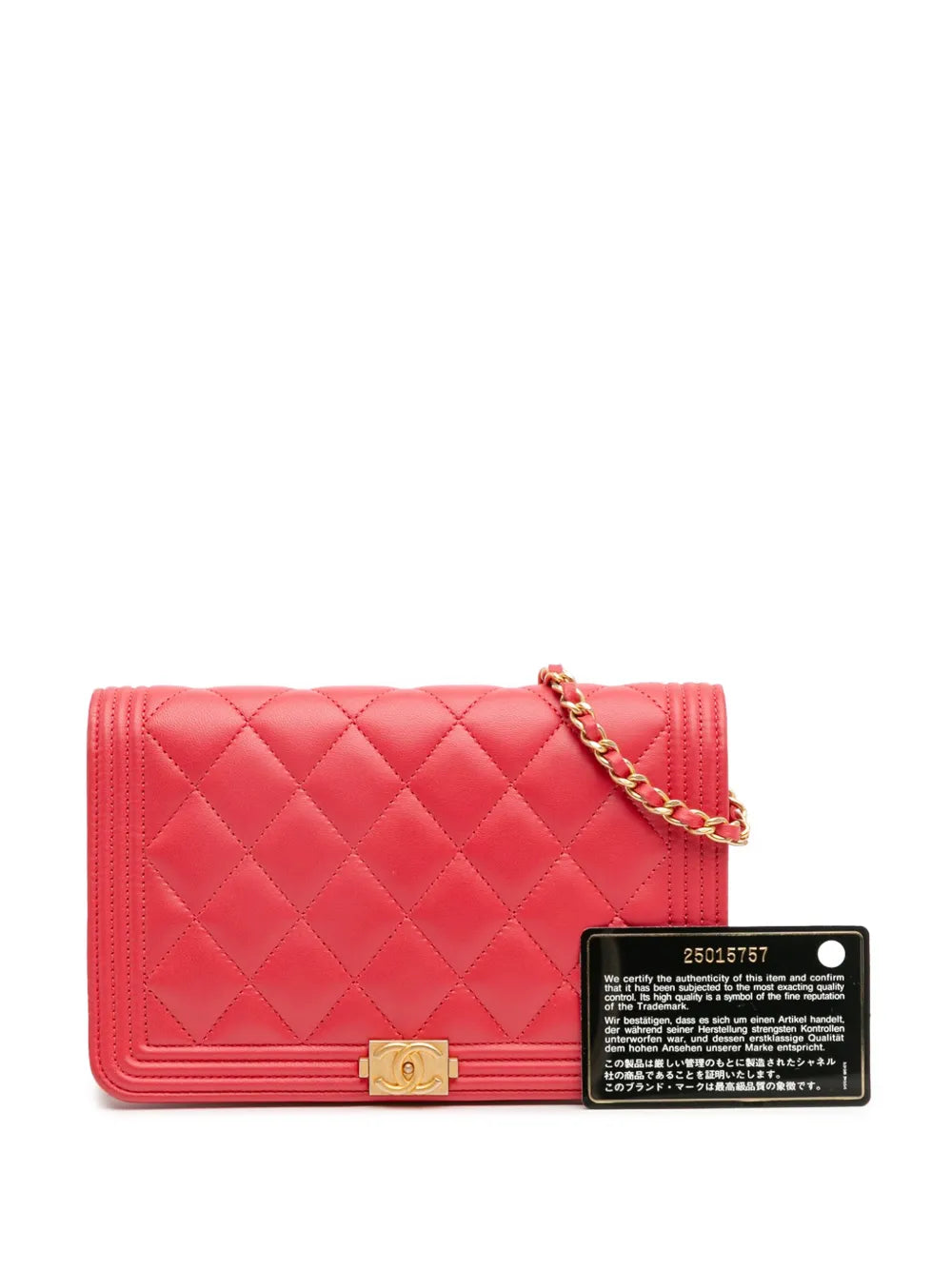 Pre-OwnedCHANEL Pre-Owned2018 Quilted Caviar Boy Wallet on Chain crossbody bag