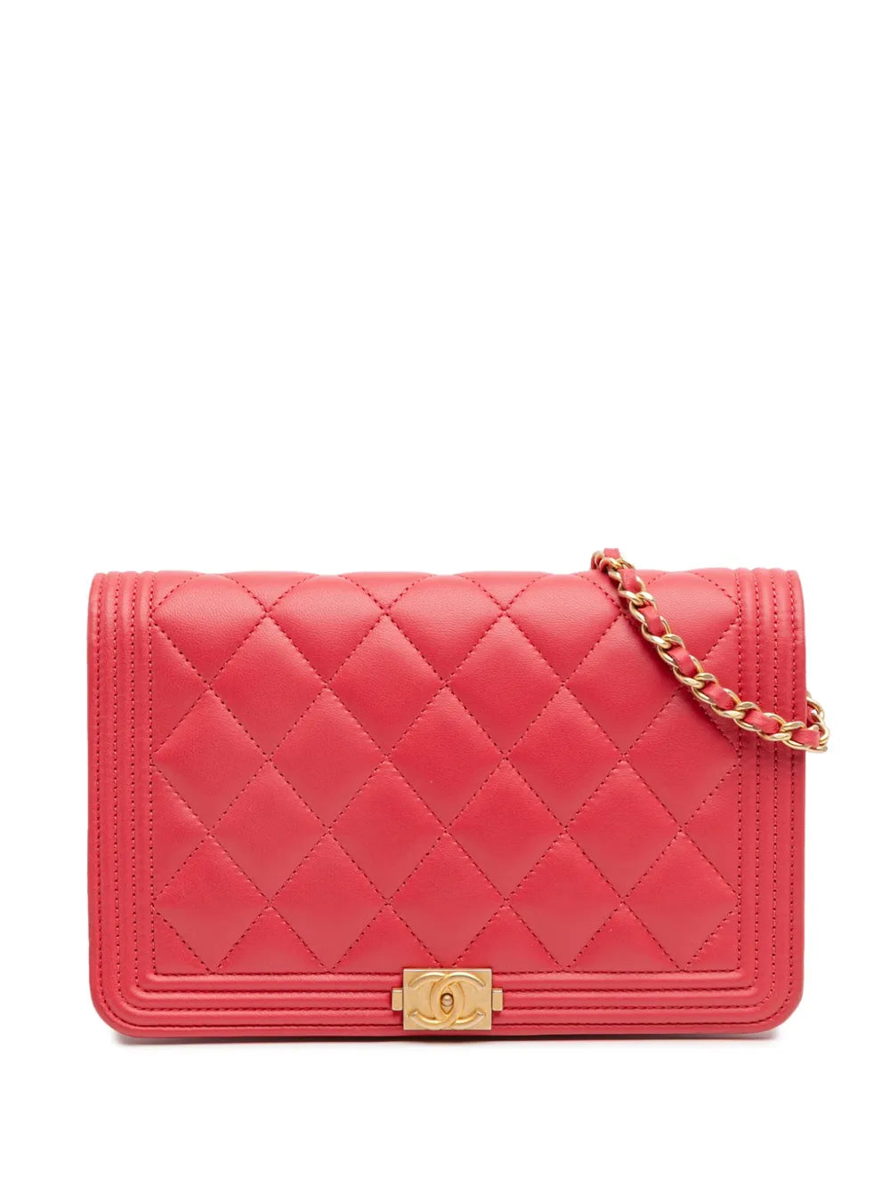 Pre-OwnedCHANEL Pre-Owned2018 Quilted Caviar Boy Wallet on Chain crossbody bag
