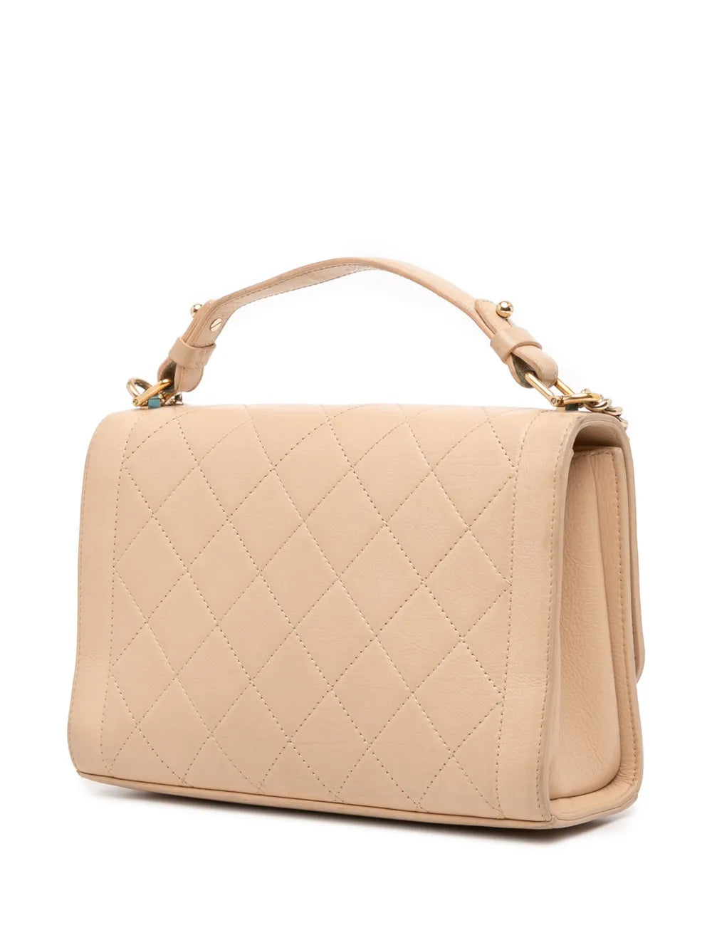 Pre-OwnedCHANEL Pre-Owned2016-2017 Medium Quilted Calfskin Label Click Flap satchel