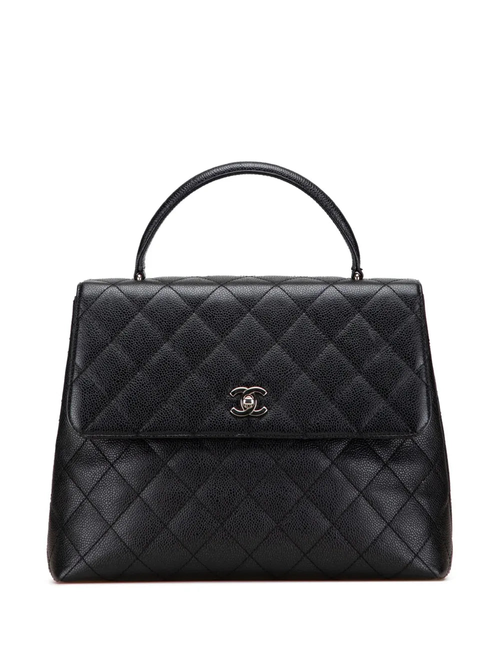 Pre-OwnedCHANEL Pre-Owned2000-2002 CC Quilted Caviar Kelly Top Handle Bag handbag