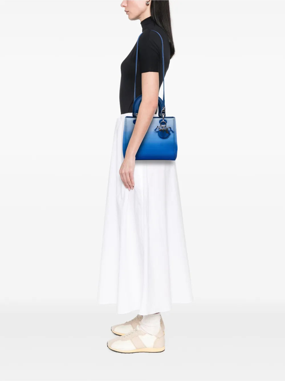 Pre-OwnedChristian Dior Pre-Owned2012 Medium Denim Ombre Lady Dior satchel