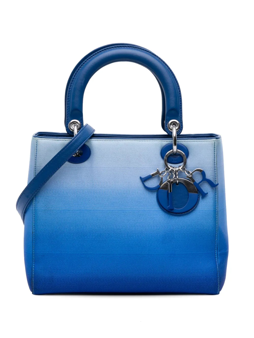 Pre-OwnedChristian Dior Pre-Owned2012 Medium Denim Ombre Lady Dior satchel