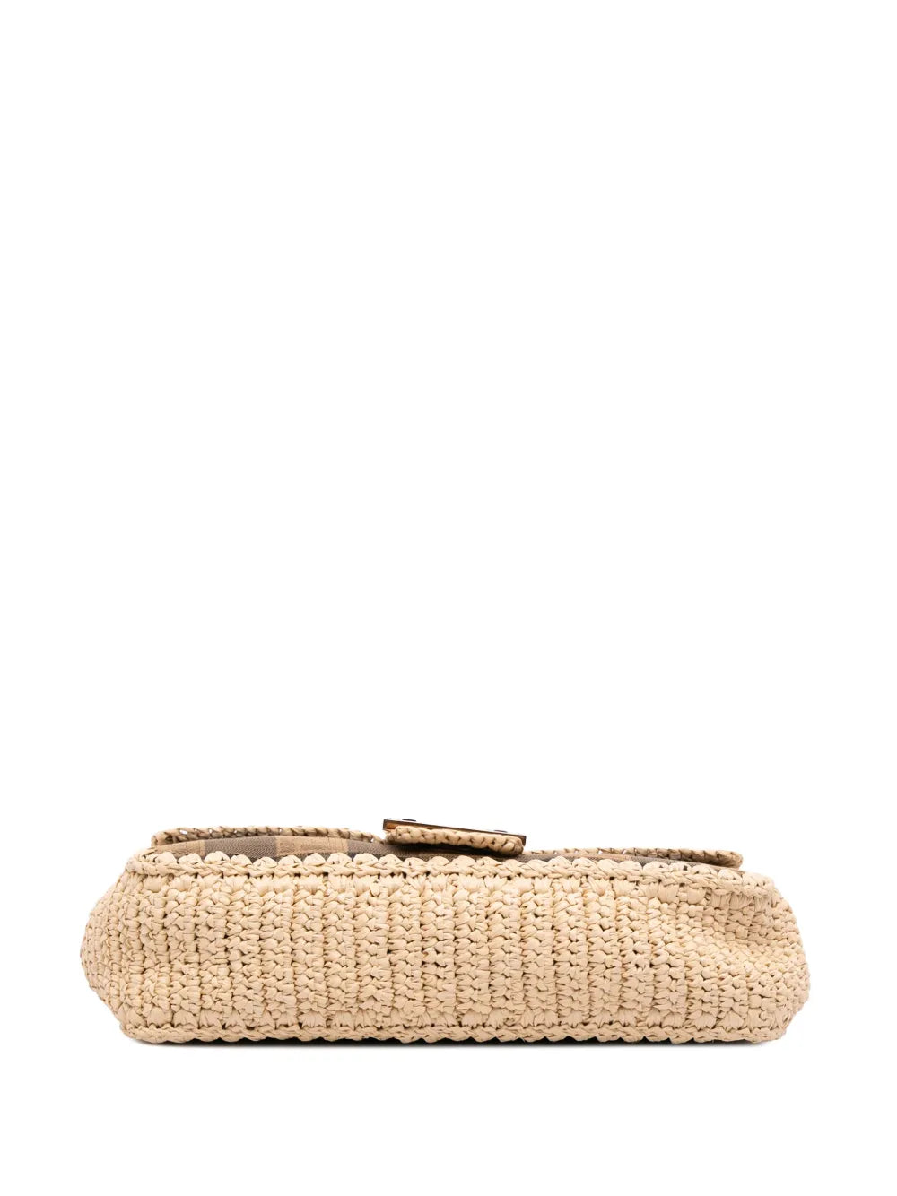 Pre-OwnedFendi Pre-Owned2000-2010 Pequin Gingham Canvas And Raffia Baguette satchel