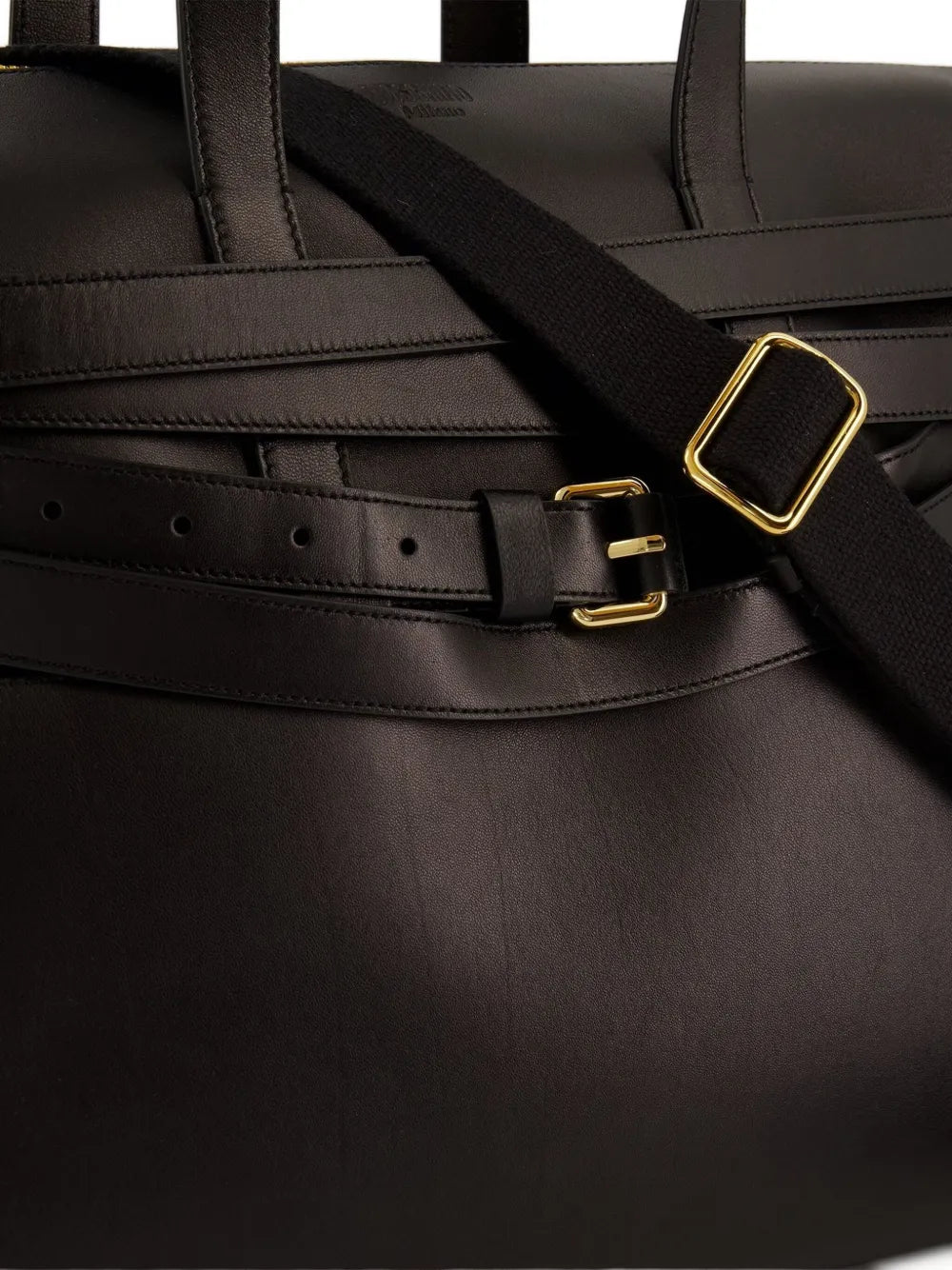 Moschinobelted leather tote bag