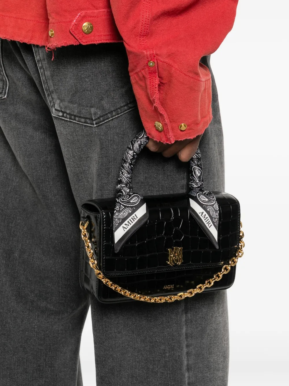 AMIRIchain-strap top-handle tote bag