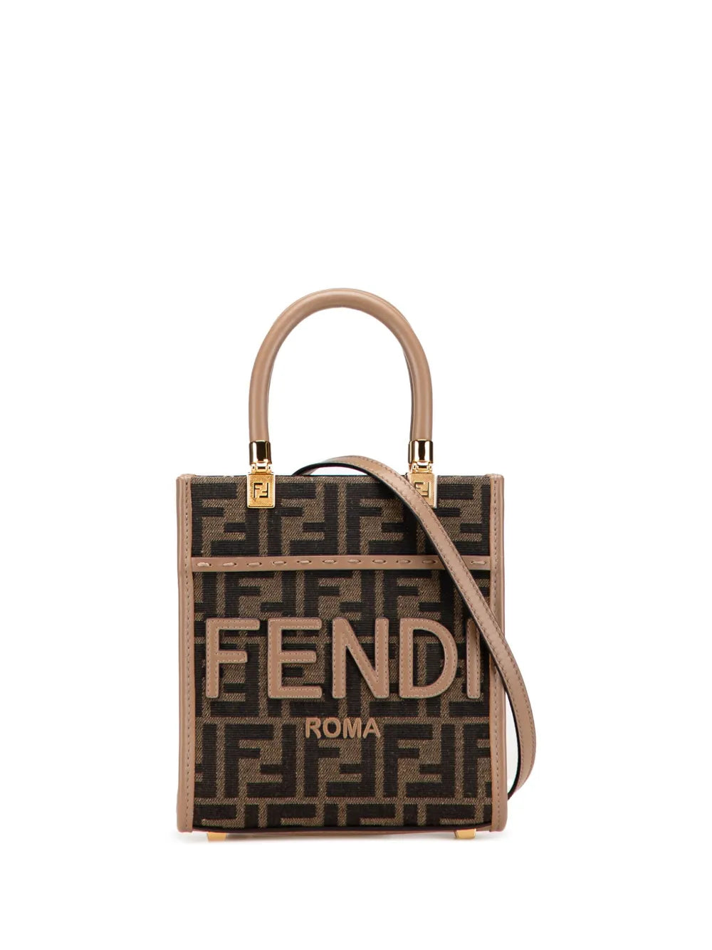 Pre-OwnedFendi Pre-Owned2010-2025 Mini Zucca Canvas Sunshine Shopper Tote satchel