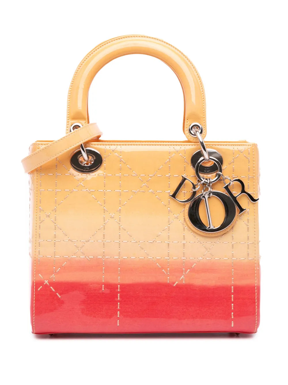 Pre-OwnedChristian Dior Pre-Owned2015 Medium Ombre Patent Cannage Lady Dior satchel