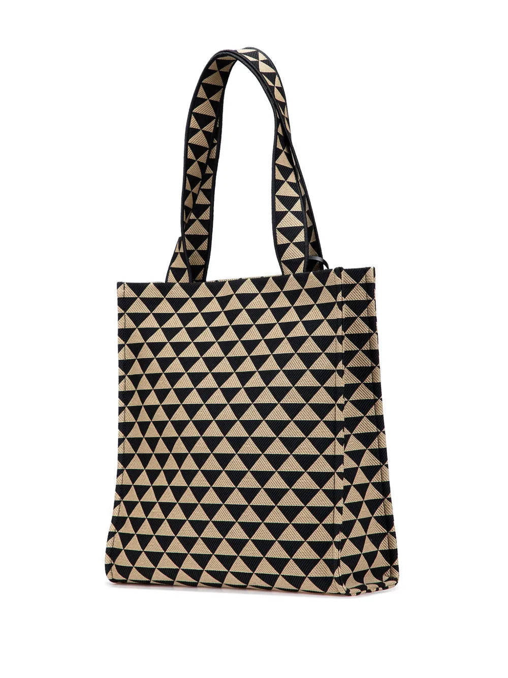 Pre-OwnedPrada Pre-Owned2013-2025 Embroidered Canvas Triangolo Symbole Shopping tote bag