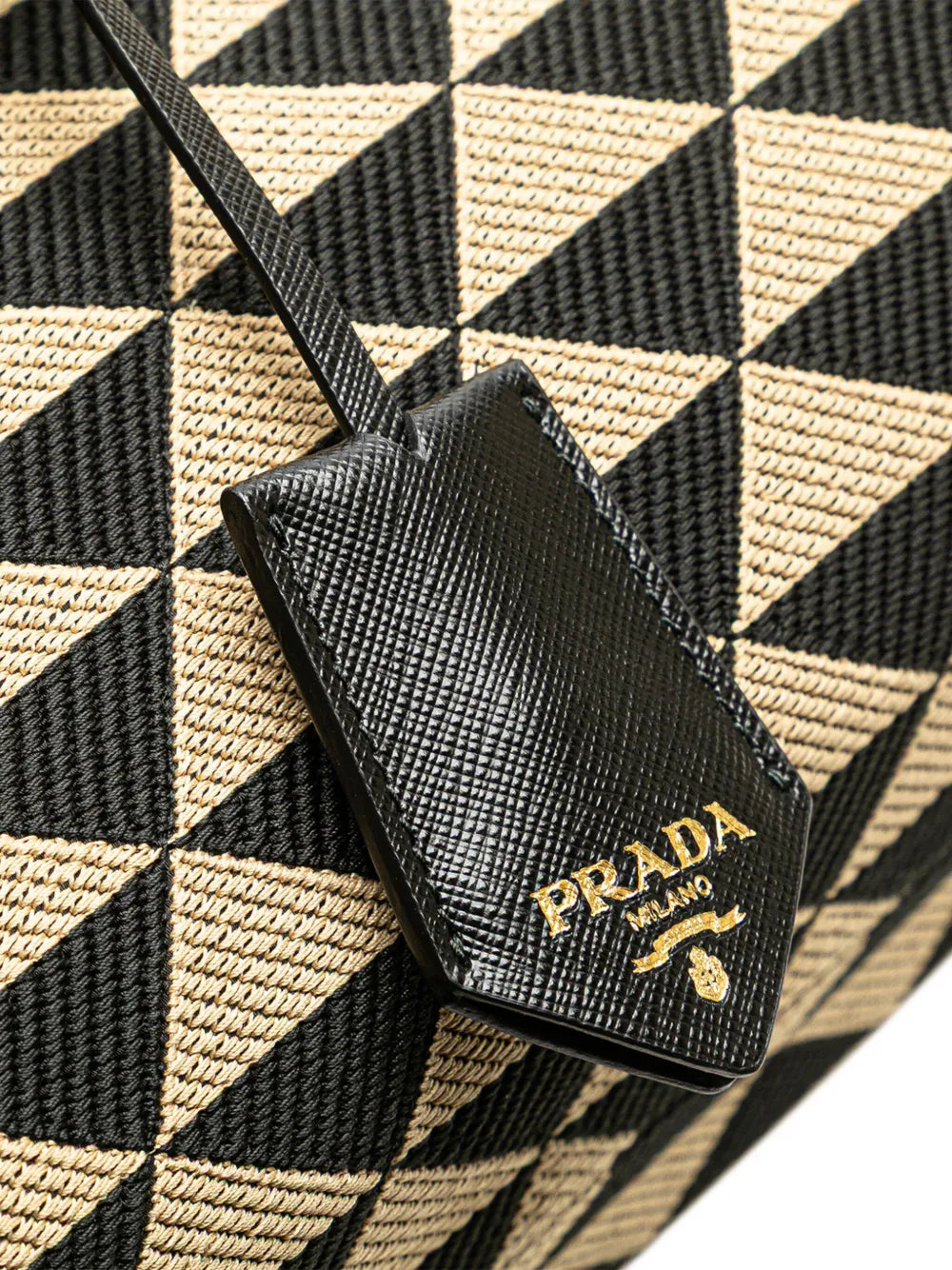 Pre-OwnedPrada Pre-Owned2013-2025 Embroidered Canvas Triangolo Symbole Shopping tote bag