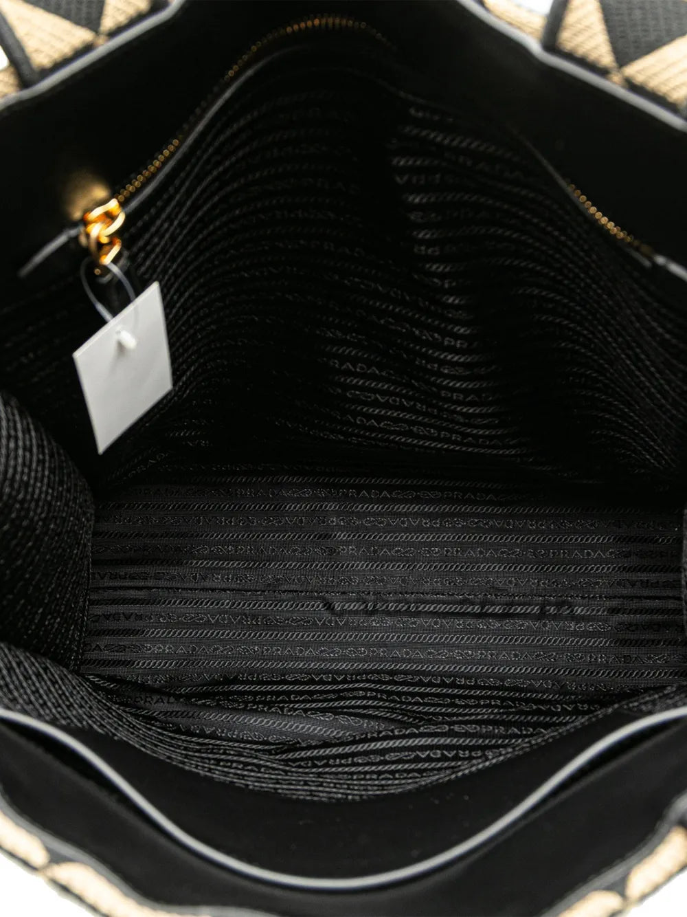 Pre-OwnedPrada Pre-Owned2013-2025 Embroidered Canvas Triangolo Symbole Shopping tote bag