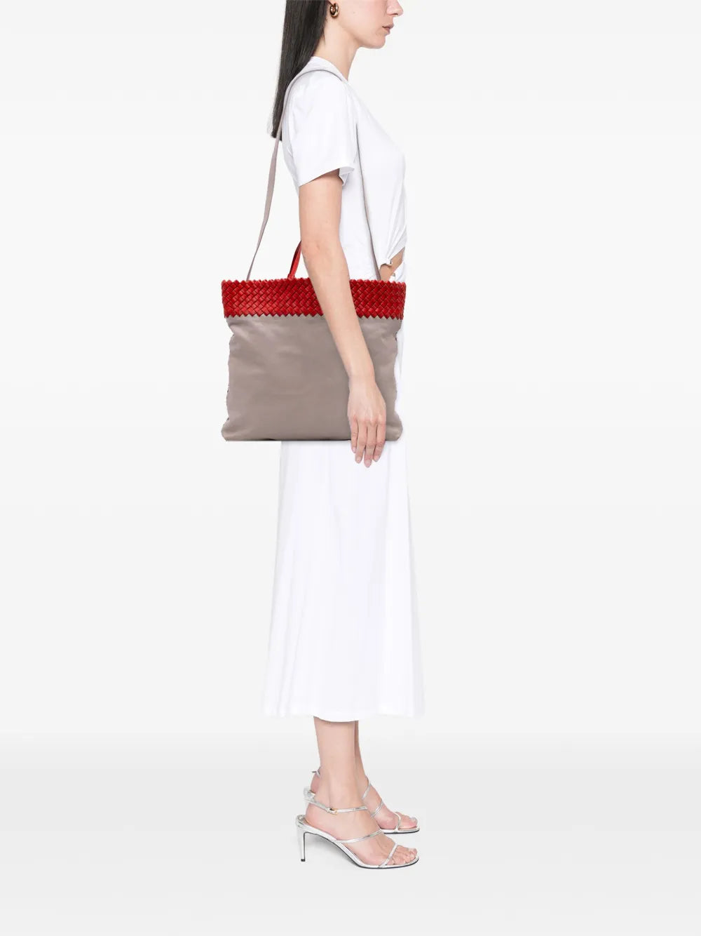 Pre-OwnedBottega Veneta Pre-Owned2012-2025 Intrecciato Trimmed Bicolor Nappa satchel