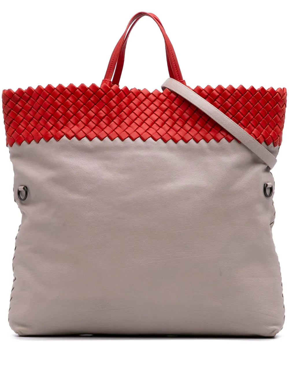 Pre-OwnedBottega Veneta Pre-Owned2012-2025 Intrecciato Trimmed Bicolor Nappa satchel