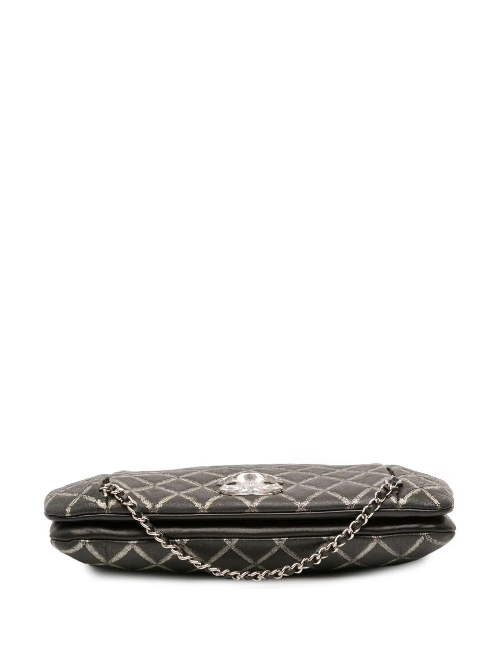 Pre-OwnedCHANEL Pre-Owned2010-2011 Quilted Metallic Distressed Lambskin CC Crystal Flap shoulder bag