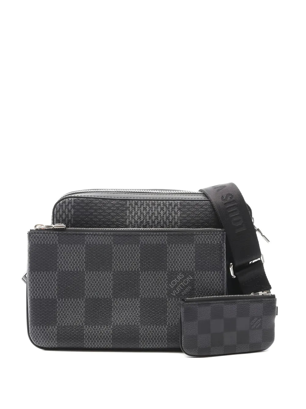 Pre-OwnedLouis Vuitton Pre-Owned2010s Trio Messenger  Damier Graphite canvas shoulder bag