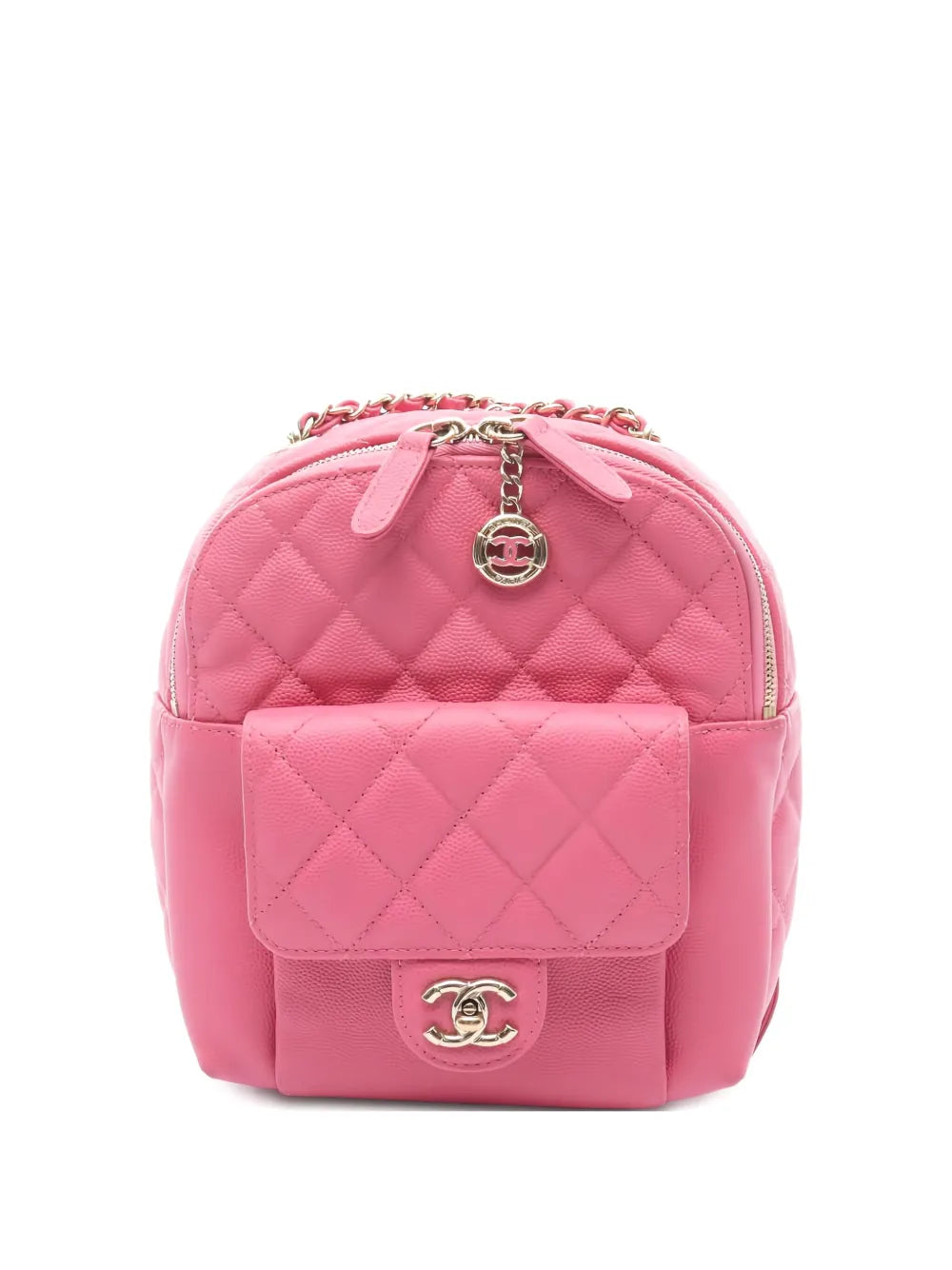 Pre-OwnedCHANEL Pre-Ownedchain-detail diamond-quilted backpack
