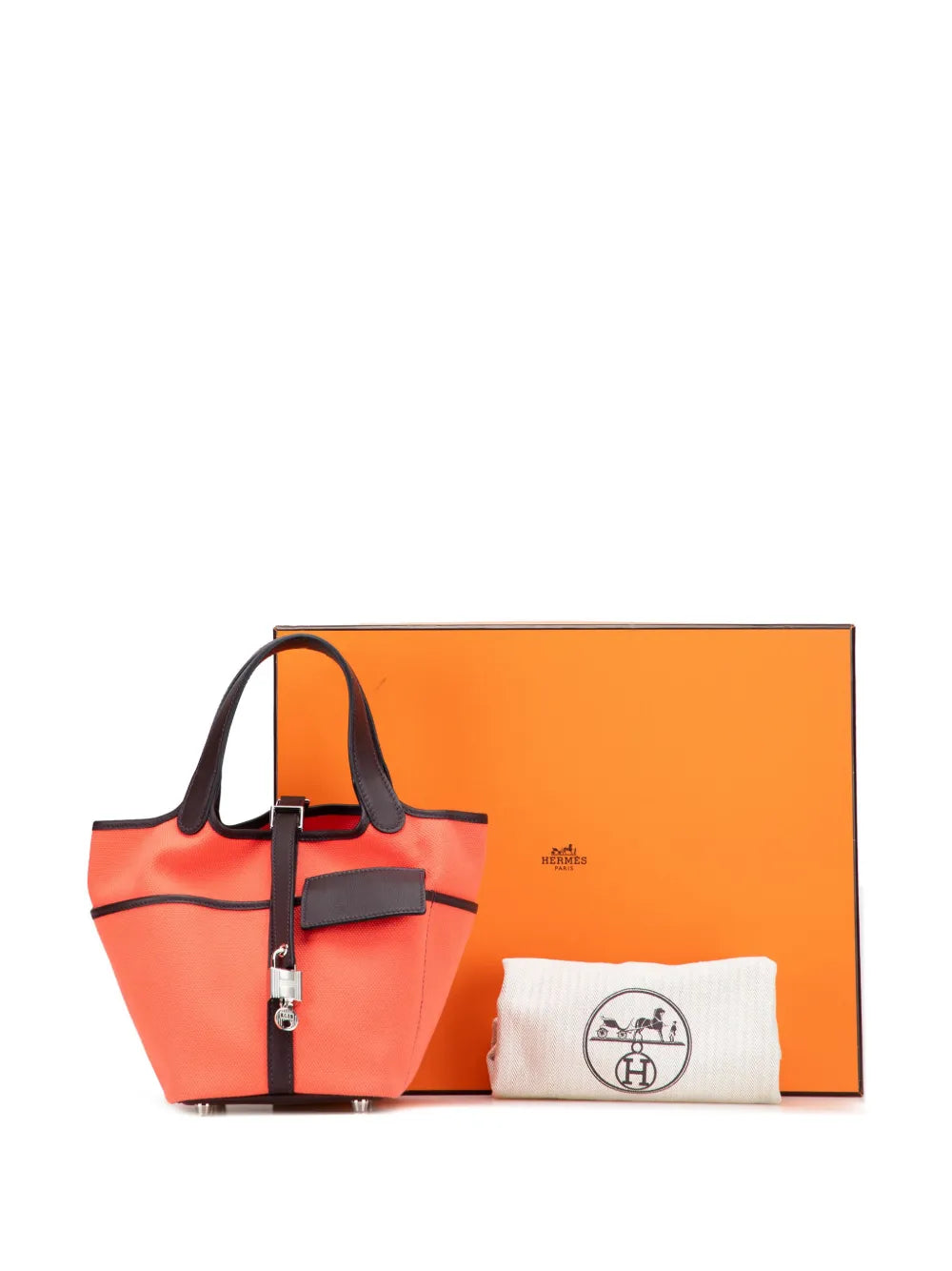 Pre-OwnedHermre-Owned2023 Toile Goeland and Swift Cargo Picotin Lock 18 handbag