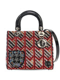 Pre-OwnedChristian Dior Pre-Owned2015 Medium Patent Sequin Embroidered Lady Dior satchel