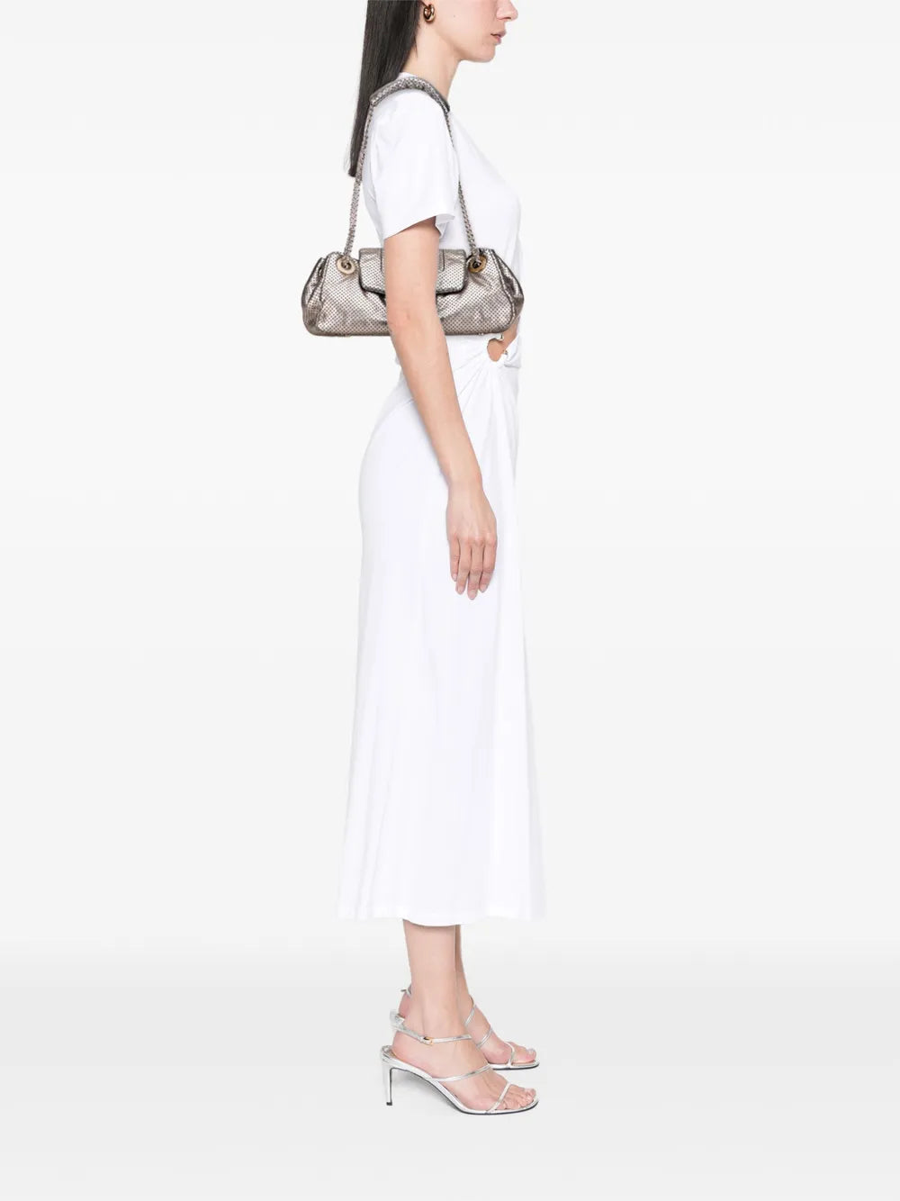Pre-OwnedCHANEL Pre-Owned2008-2009 Metallic Perforated Calfskin Drill Accordion Flap shoulder bag