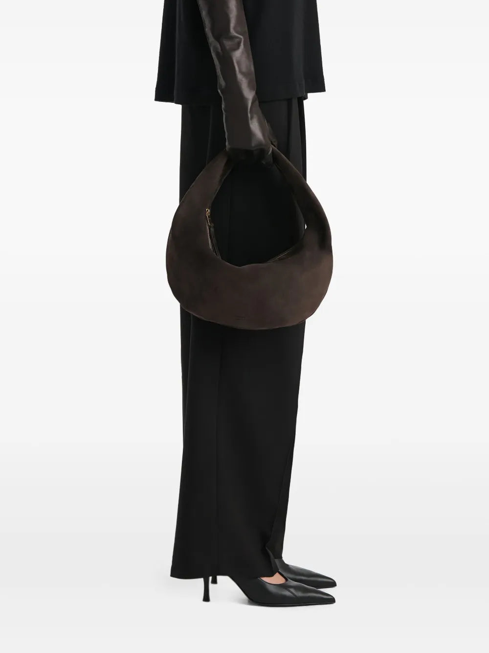 KHAITEmedium Olivia zip calf-suede shoulder bag