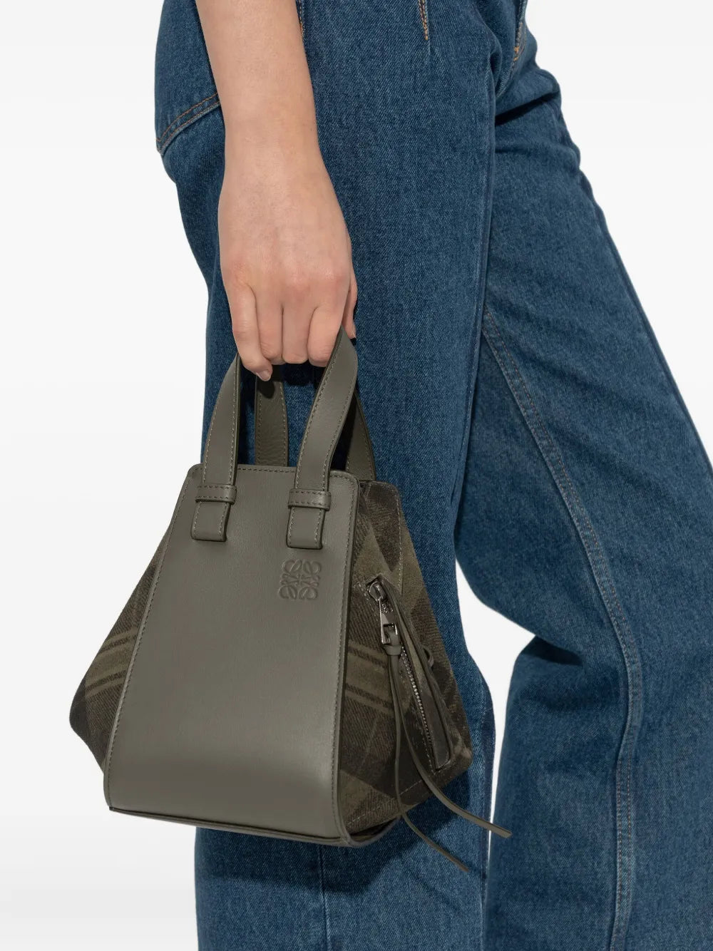 LOEWEHammock printed-tartan tote bag