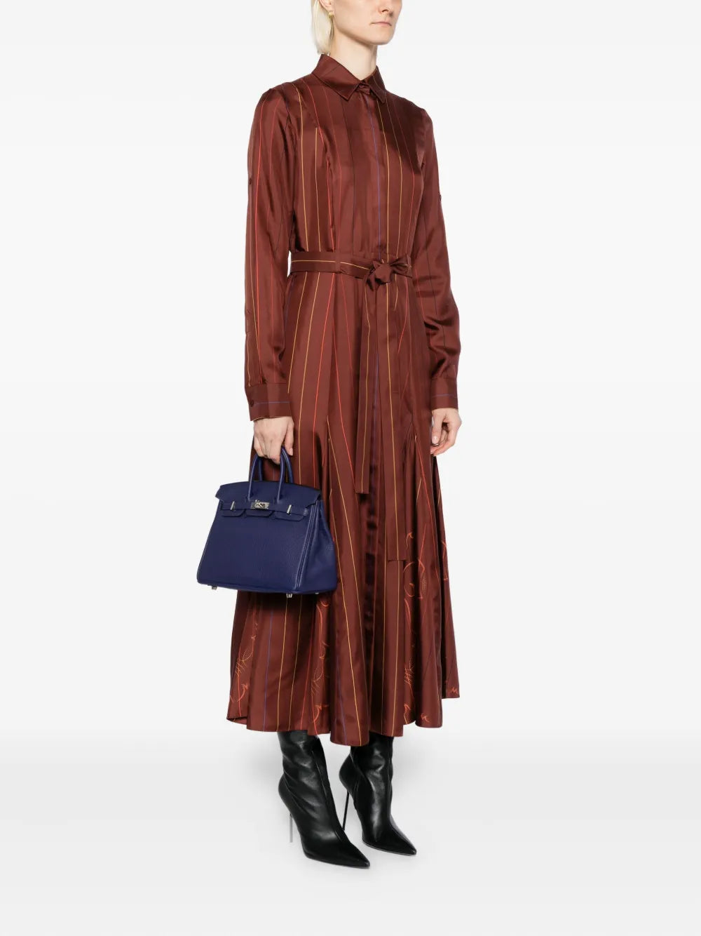 Pre-OwnedHermre-OwnedBirkin 25 Sapphire Togo PHW tote bag