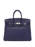 Pre-OwnedHermre-OwnedBirkin 25 Sapphire Togo PHW tote bag