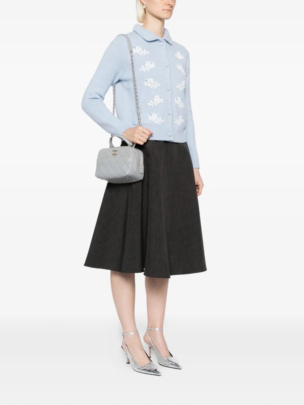 Pre-OwnedCHANEL Pre-Ownedmini trendy CC bowler bag