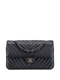 Pre-OwnedCHANEL Pre-Owned2017-2018 Medium Classic Chevron Caviar Double Flap shoulder bag